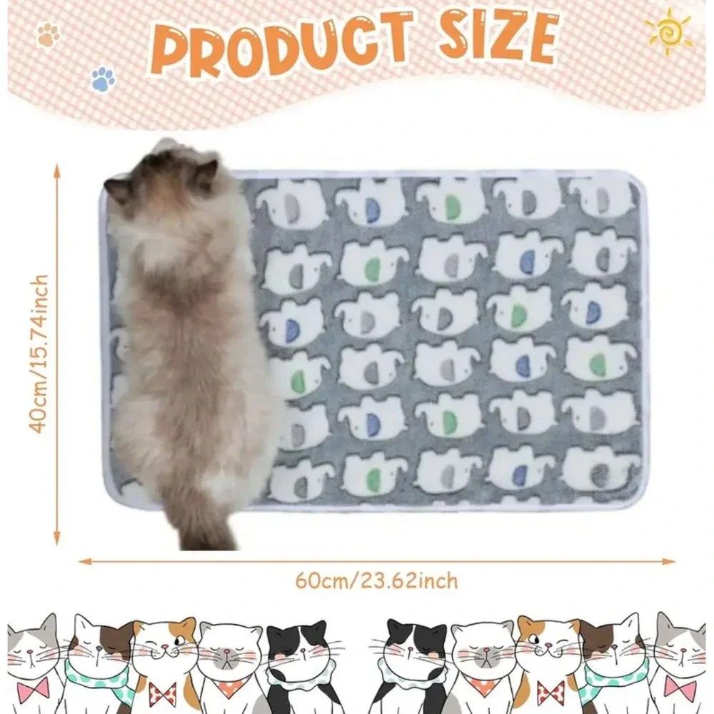 Warm Soft Fluffy Premium Fleece Pet Cat‎ Dog Gray Elephant Blanket Mat SMALL 3pk